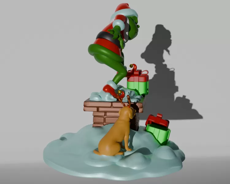 Grinch – Christmas Diorama Tree Ornament & Home Decor | STL + Bl - Model preview 3