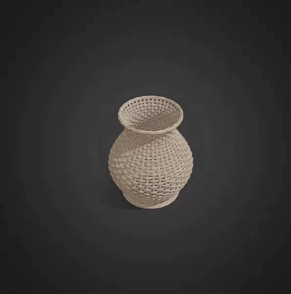 rattan pot - Model preview 3