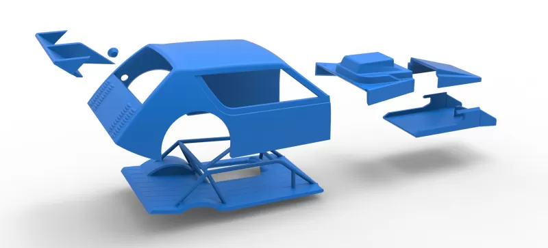 Shell of Vintage Asphalt Modified stock car V8 Scale 1:25 - Model preview 25