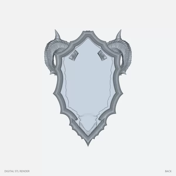 Horned Demon Ram Skull Display - STL - Model preview 4