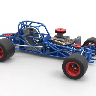 Supermodified front engine race car Base Version 4 Scale 1:25 - Model thumbnail 24