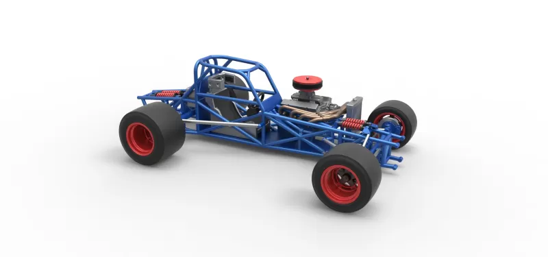 Supermodified front engine race car Base Version 4 Scale 1:25 - Model preview 24