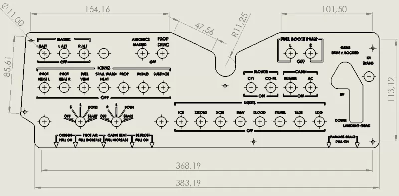 Switch panel Baron B58 - Model preview 3