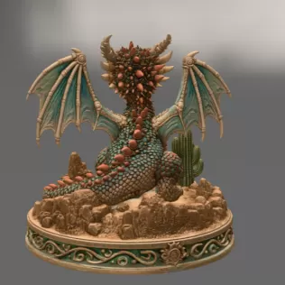 Fantasy Desert Dragon STL File for 3D Printing - Model thumbnail 5