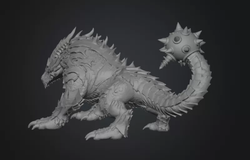 Abyssal Ironclad Dragon STL File for 3D Print - Model preview 12