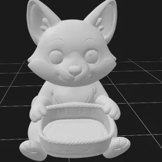 Fox Holding a Gift Basket - Model thumbnail 2