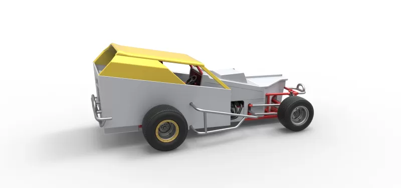 Vintage Dirt Modified stock car Version 7 Scale 1:25 - Model preview 20