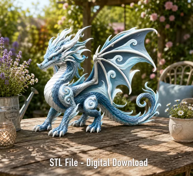 Ocean Breeze Dragon STL File for 3D Print - Model preview 4