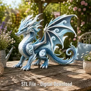 Ocean Breeze Dragon STL File for 3D Print - Model thumbnail 4