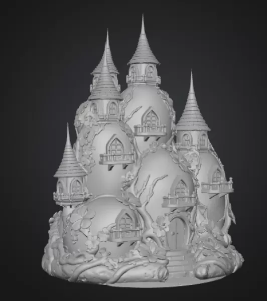 Fantasy Egg Castle STL File– 3D Printable Easter Decoration - Model preview 11