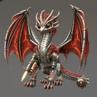 Mechanical Inferno Dragon STL File for 3D Print - Model thumbnail 7