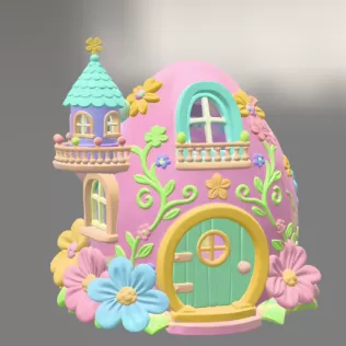 Fantasy Egg Fairy House STL File 3D Printable - Model thumbnail 3