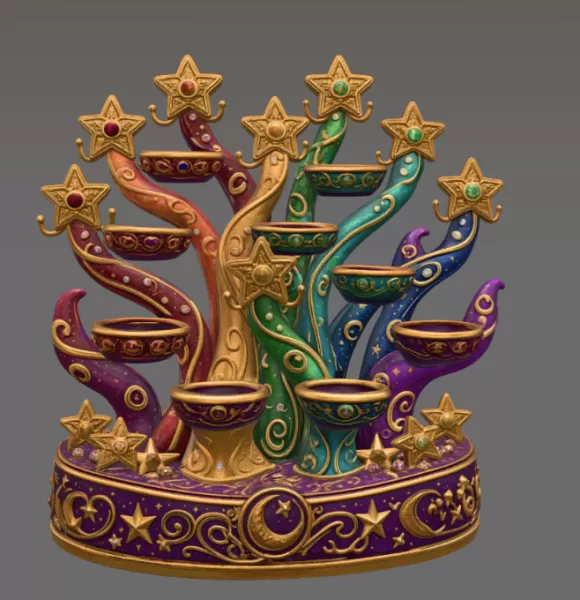 Celestial Star Tree Organizer STL File for 3D Print - Model preview 5