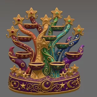 Celestial Star Tree Organizer STL File for 3D Print - Model thumbnail 5