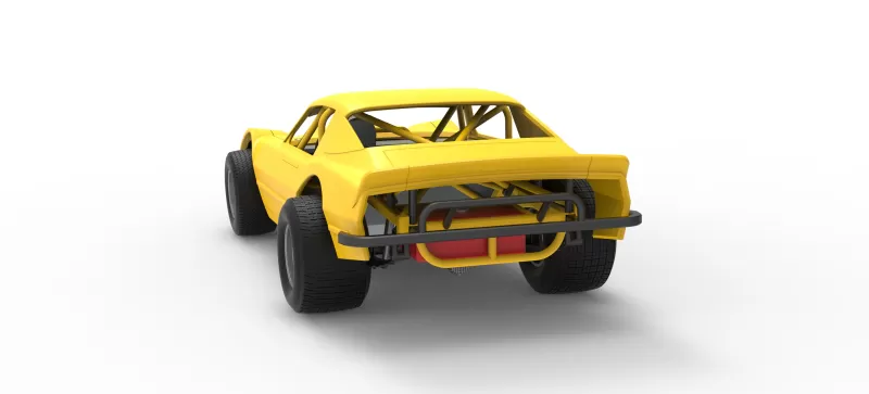 Vintage Dirt late model Race car Version 2 Scale 1:25 - Model preview 14