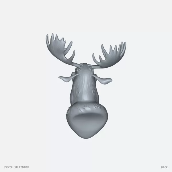 Grinning Moose Head - STL - Model preview 4