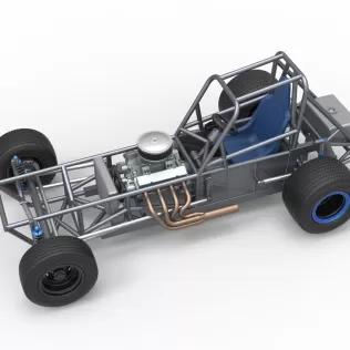 Vintage Dirt Modified stock car Base Version 5 Scale 1:25 - Model thumbnail 4