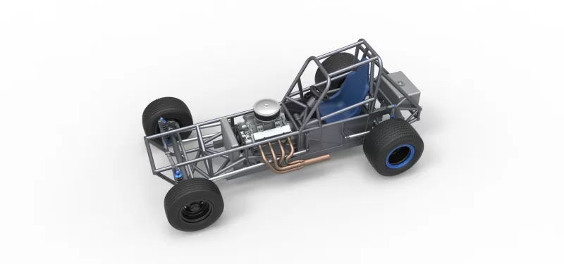 Vintage Dirt Modified stock car Base Version 5 Scale 1:25 - Model preview 4