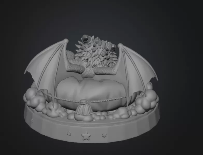 Sleeping Dream Dragon STL File 3D Print - Model preview 9