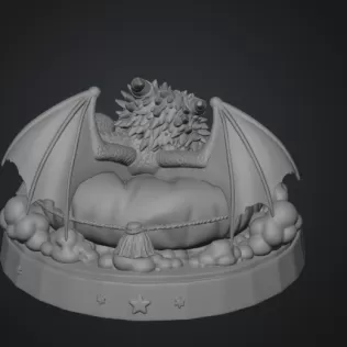 Sleeping Dream Dragon STL File 3D Print - Model thumbnail 9