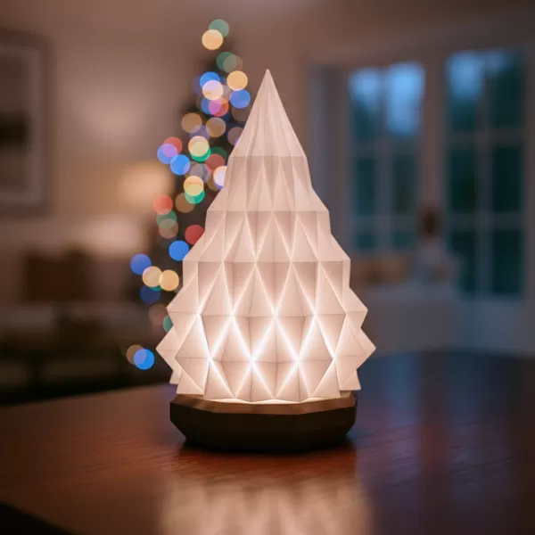 Christmas Tree Candle Holder | Geometric Modern LED Light - Model preview 2