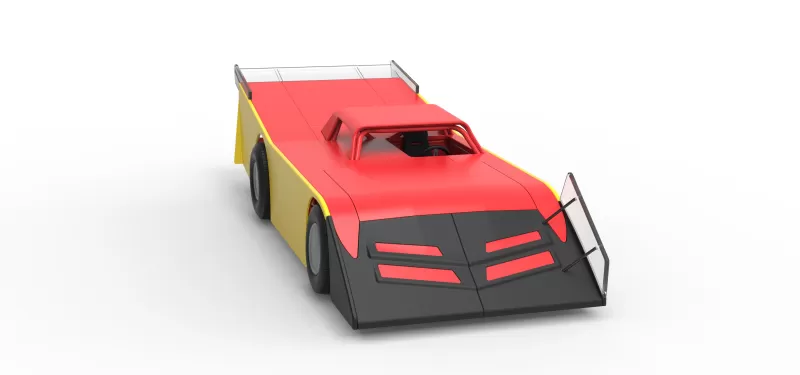 Vintage Dirt late model Race car Version 5 Scale 1:25 - Model preview 26