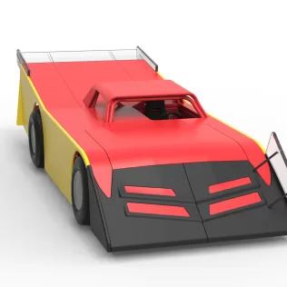 Vintage Dirt late model Race car Version 5 Scale 1:25 - Model thumbnail 26