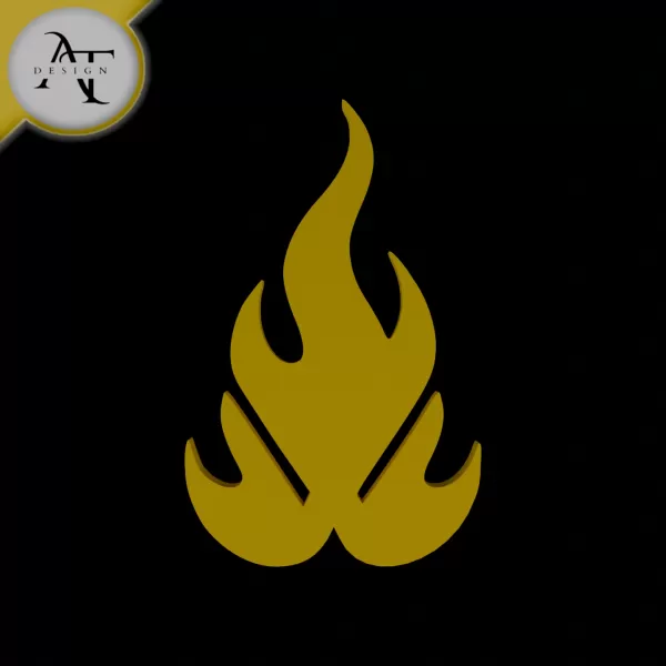 Simple Flame Symbol - 2D Art - Model preview 1