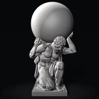 Hercules Statue Holding the Globe #RoZ - Model thumbnail 12