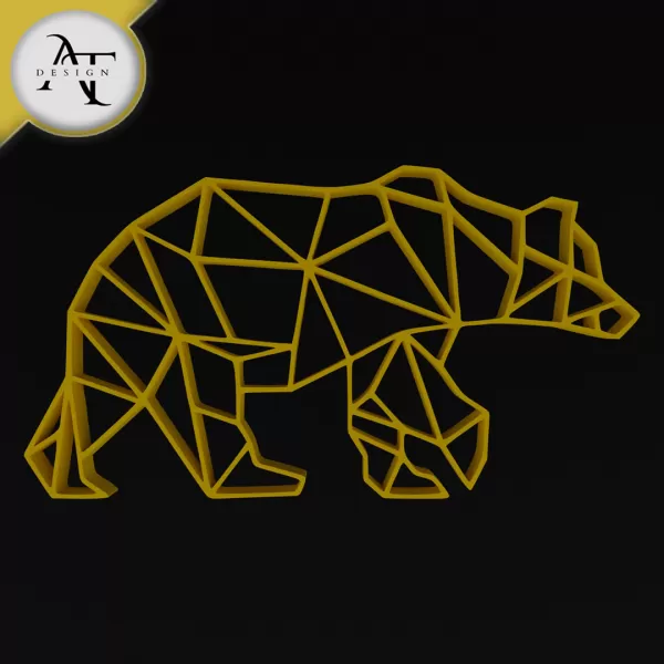 Bear - Geometric - 2D Wall Art Decor - Model preview 1