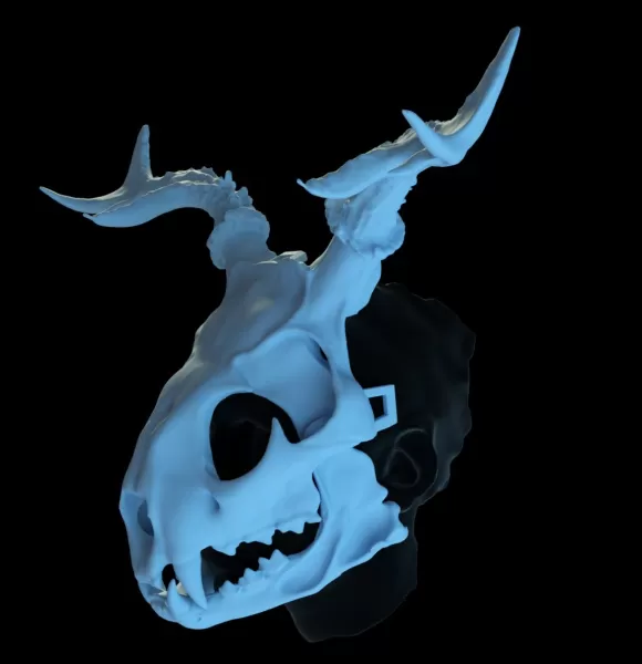 Druid skull mask that fits a human face. - Model preview 1