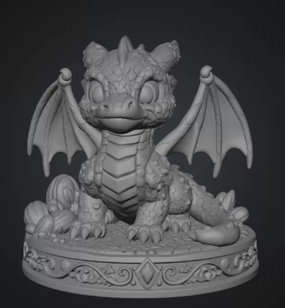 Candy Kingdom Baby Dragon STL File for 3D Print - Model preview 7