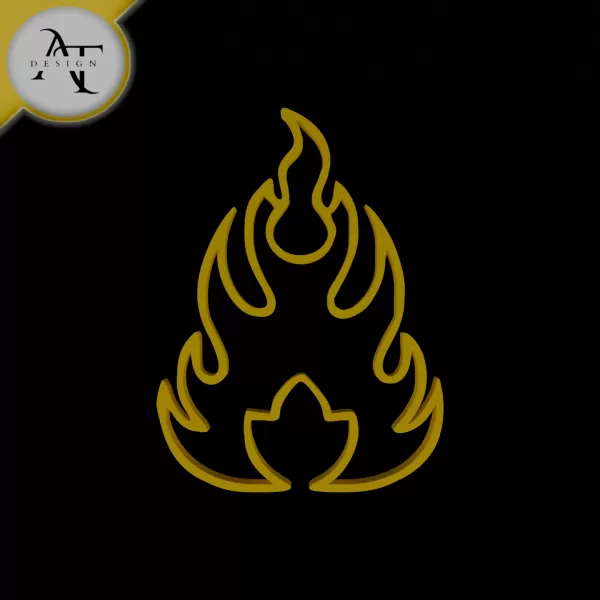 Simple Flame Symbol - 2D Art - Model preview 1