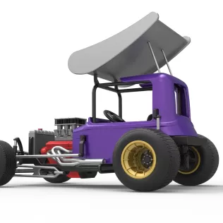 Vintage Winged Supermodified stock car for Dirt Scale 1:25 - Model thumbnail 13