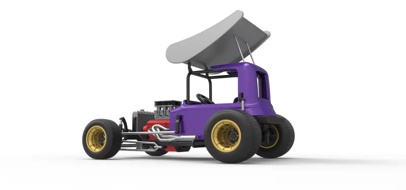 Vintage Winged Supermodified stock car for Dirt Scale 1:25 - Model preview 13