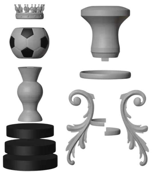 KING OF FOOTBALL – PREMIUM TROPHY 3D MODEL - Model preview 4