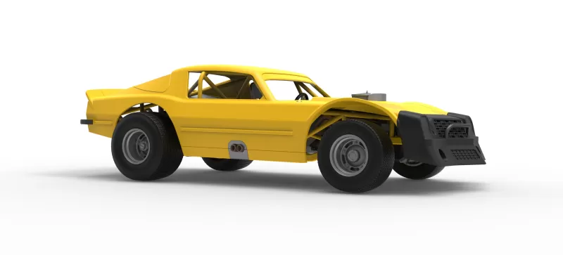 Vintage Dirt late model Race car Version 2 Scale 1:25 - Model preview 25