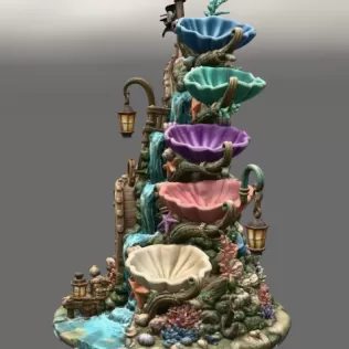 Enchanted Shipwreck Shell Bowl Organizer STL File for 3D Print - Model thumbnail 8