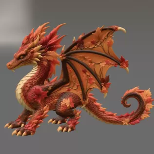 Autumn Ember Dragon STL File for 3D Print - Model thumbnail 6