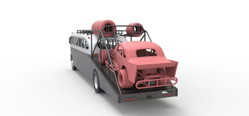 Vintage Transporter truck for Race car Version 8 Scale 1:25 - Model preview 6
