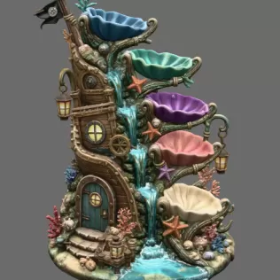 Enchanted Shipwreck Shell Bowl Organizer STL File for 3D Print - Model thumbnail 6