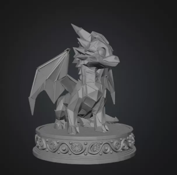 Origami Style Baby Dragon STL File for 3D Print - Model preview 11