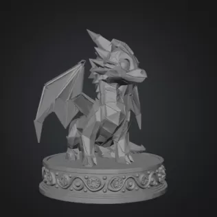 Origami Style Baby Dragon STL File for 3D Print - Model thumbnail 11
