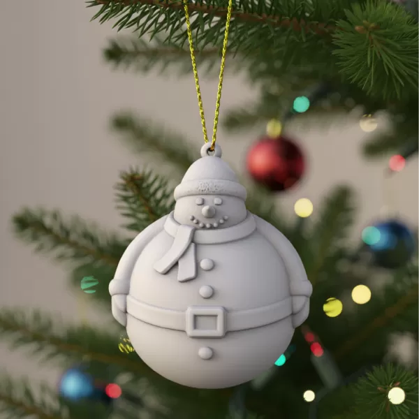 Santa & Snowman Ornament Set | 2 pcs Christmas Tree Decor - Model preview 5