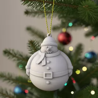 Santa & Snowman Ornament Set | 2 pcs Christmas Tree Decor - Model thumbnail 5