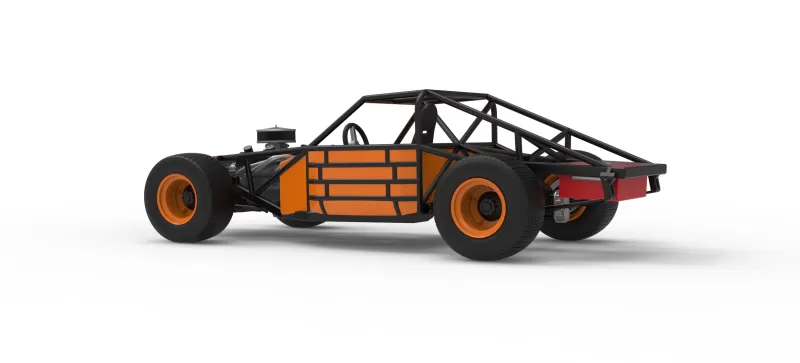 Vintage Dirt late model Race car Base Version 3 Scale 1:25 - Model preview 13
