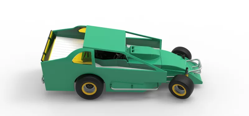 Northeast Dirt Modified stock car while turning V2 Scale 1:25 - Model preview 23