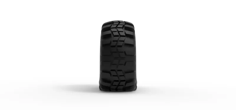 Offroad tire 4 deflated Scale 1:25 - Model preview 4