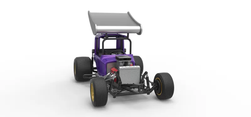 Vintage Winged Supermodified stock car for Dirt Scale 1:25 - Model preview 26