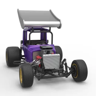 Vintage Winged Supermodified stock car for Dirt Scale 1:25 - Model thumbnail 26